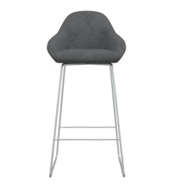 Tabouret de bar Gris foncé Velours