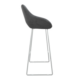 Tabouret de bar Gris foncé Velours