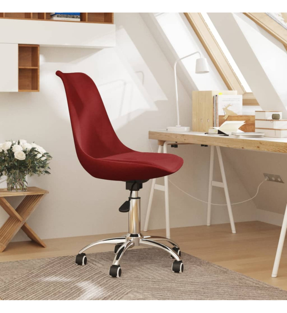 Chaise pivotante de bureau Rouge bordeaux Tissu