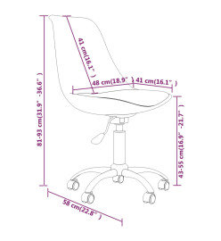 Chaise pivotante de bureau Rouge bordeaux Tissu