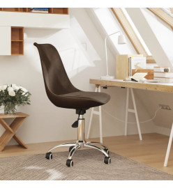 Chaise pivotante de bureau Marron foncé Tissu