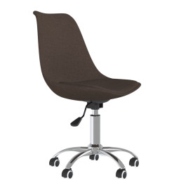 Chaise pivotante de bureau Marron foncé Tissu