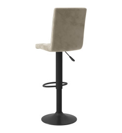 Tabourets de bar lot de 2 gris clair velours