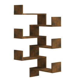Étagères d'angle murales 2 pcs Chêne fumé 40x40x50 cm Bois
