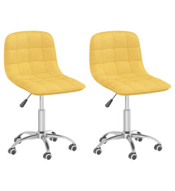 Chaises pivotantes à manger lot de 2 jaune moutarde tissu