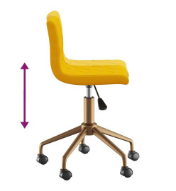 Chaises à manger pivotantes lot de 2 jaune moutarde velours