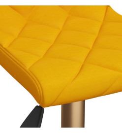 Chaises à manger pivotantes lot de 2 jaune moutarde velours