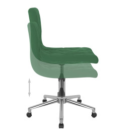 Chaises pivotantes à manger lot de 2 Vert foncé Velours