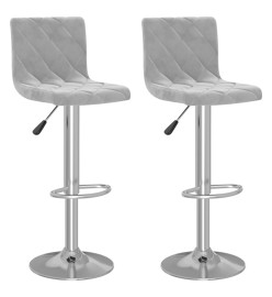 Tabourets de bar 2 pcs Gris clair Velours