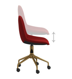 Chaises pivotantes salle à manger 2 pcs Rouge bordeaux Velours