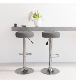 Tabourets de bar lot de 2 gris foncé tissu