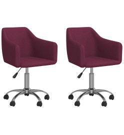 Chaises pivotantes à manger lot de 2 violet tissu