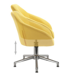 Chaises pivotantes à manger lot de 2 jaune tissu