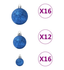 Ensemble de boules de Noël 100 pcs Bleu