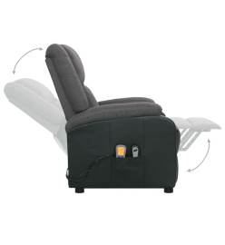 Fauteuil de massage inclinable Gris foncé Tissu