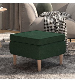 Tabouret avec pieds en bois Vert foncé Tissu