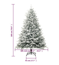 Sapin de Noël artificiel à flocons de neige Vert 180 cm PVC/PE