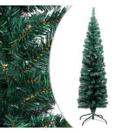 Sapin de Noël artificiel mince avec support vert 120 cm PVC