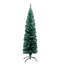 Sapin de Noël artificiel mince avec support vert 120 cm PVC