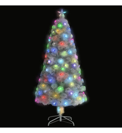 Sapin de Noël artificiel avec LED Blanc 120 cm Fibre optique