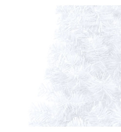 Sapin de Noël artificiel moitié avec support blanc 240 cm PVC