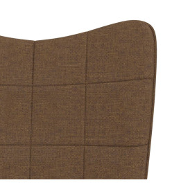 Chaise de relaxation avec tabouret Marron Tissu