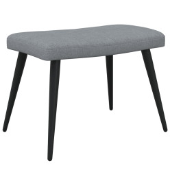 Chaise de relaxation avec tabouret Gris clair Tissu