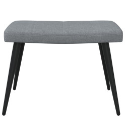 Chaise de relaxation avec tabouret Gris clair Tissu