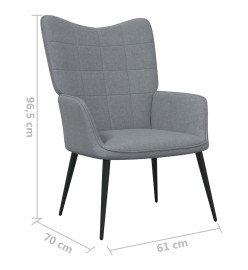 Chaise de relaxation avec tabouret Gris clair Tissu