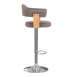 Tabourets de bar lot de 2 taupe bois courbé et tissu