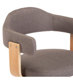 Tabourets de bar lot de 2 taupe bois courbé et tissu