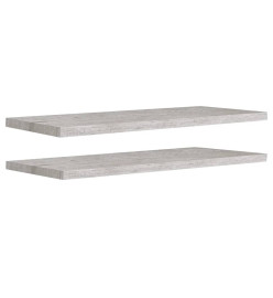 Étagères murales flottantes 2 pcs Gris béton 90x23,5x3,8cm MDF