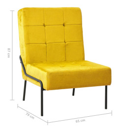 Chaise de relaxation 65x79x87 cm Jaune moutarde Velours