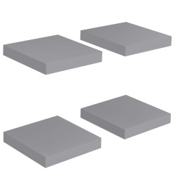 Étagères murales flottantes 4 pcs Gris 23x23,5x3,8 cm MDF