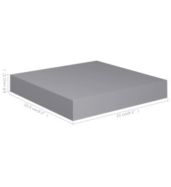 Étagères murales flottantes 4 pcs Gris 23x23,5x3,8 cm MDF