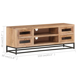 Meuble TV 110x30x40 cm Bois d'acacia massif