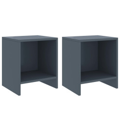 Tables de chevet 2 pcs Gris clair 35x30x40cm Bois de pin massif