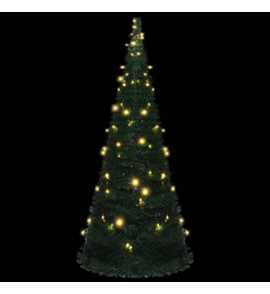 Sapin de Noël artificiel avec guirlandes et LED vert 210 cm