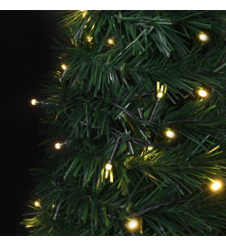 Sapin de Noël artificiel avec guirlandes et LED vert 210 cm