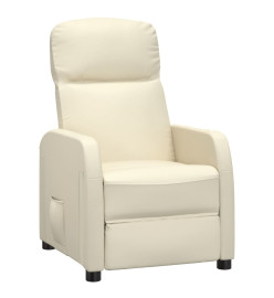 Fauteuil inclinable Blanc crème Similicuir