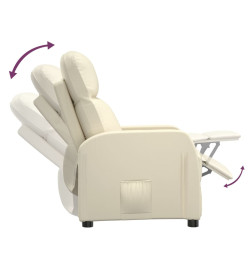 Fauteuil inclinable Blanc crème Similicuir