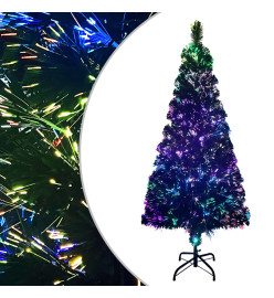 Sapin de Noël artificiel avec support vert 210 cm fibre optique