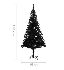 Sapin de Noël artificiel avec support noir 180 cm PVC