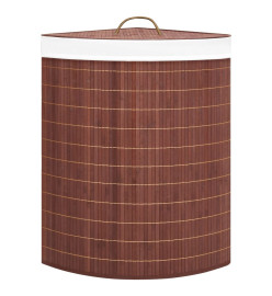 Panier à linge d'angle Bambou Marron 60 L