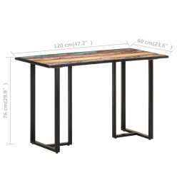 Table de salle à manger 120 cm Bois de récupération massif