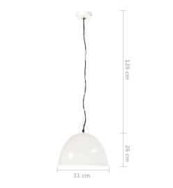 Lampe suspendue industrielle vintage 25 W Blanc Rond 31 cm E27