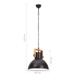 Lampe suspendue industrielle 25 W Noir Rond 40 cm E27