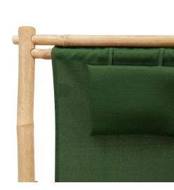 Chaise de terrasse Bambou et toile Vert