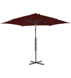 Parasol d'extérieur avec mât en acier Rouge bordeaux 300x230 cm