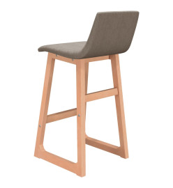 Tabourets de bar lot de 2 taupe tissu